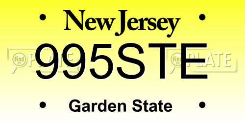 995STE New Jersey License Plate