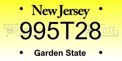 995T28 New Jersey License Plate
