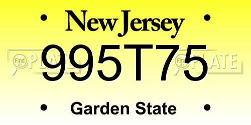995T75 New Jersey License Plate