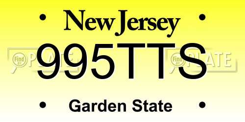 995TTS New Jersey License Plate