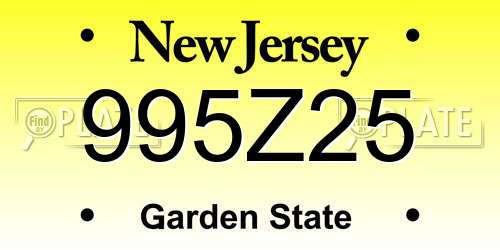 995Z25 New Jersey License Plate
