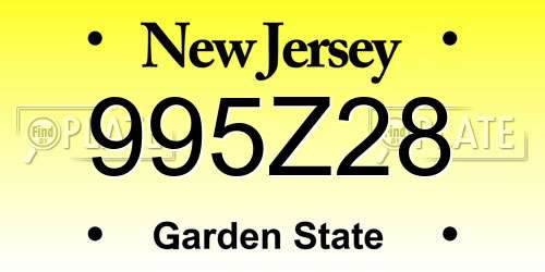 995Z28 New Jersey License Plate