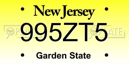995ZT5 New Jersey License Plate