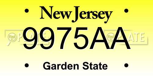 9975AA New Jersey License Plate