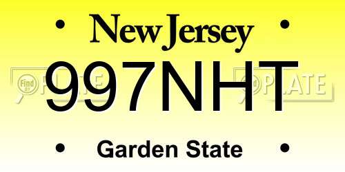 997NHT New Jersey License Plate