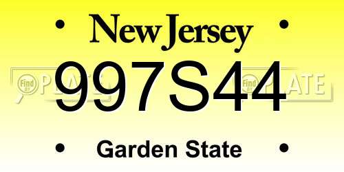 997S44 New Jersey License Plate