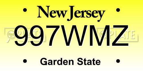 997WMZ New Jersey License Plate