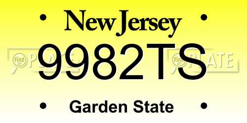 9982TS New Jersey License Plate