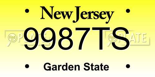 9987TS New Jersey License Plate