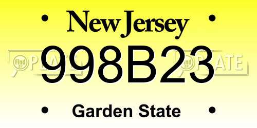998B23 New Jersey License Plate