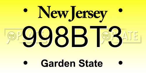 998BT3 New Jersey License Plate