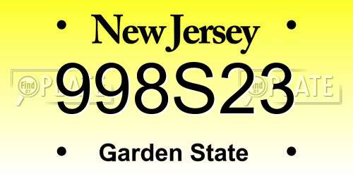 998S23 New Jersey License Plate