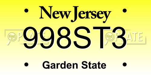 998ST3 New Jersey License Plate