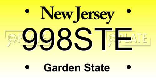 998STE New Jersey License Plate