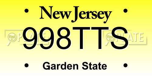998TTS New Jersey License Plate