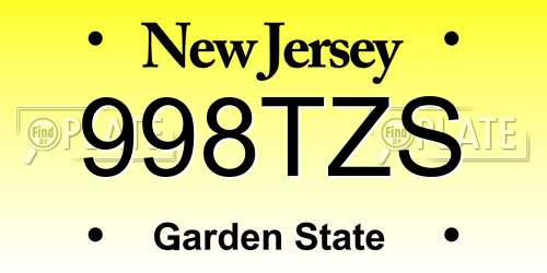 998TZS New Jersey License Plate