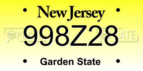 998Z28 New Jersey License Plate
