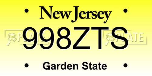 998ZTS New Jersey License Plate