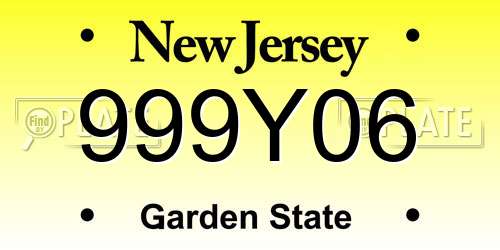 999Y06 New Jersey License Plate