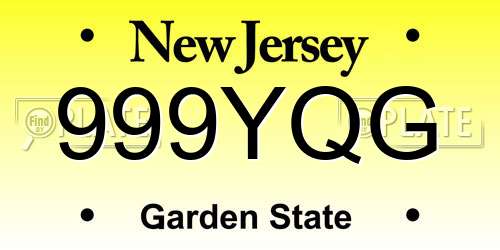 999YQG New Jersey License Plate