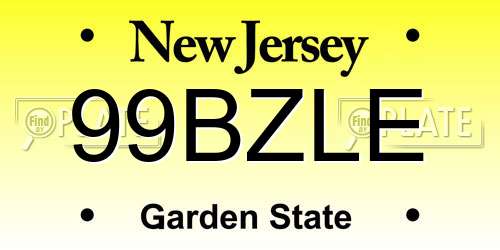 99BZLE New Jersey License Plate