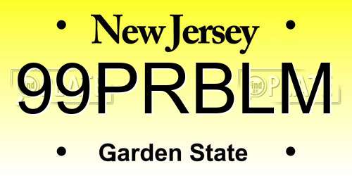 99PRBLM New Jersey License Plate