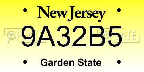 9A32B5 New Jersey License Plate