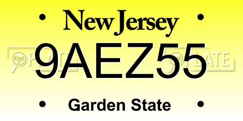 9AEZ55 New Jersey License Plate
