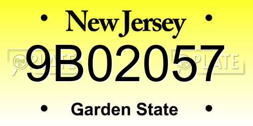 9B02057 New Jersey License Plate