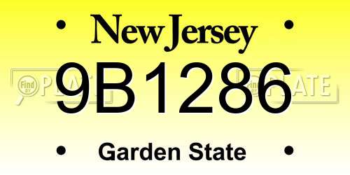 9B1286 New Jersey License Plate