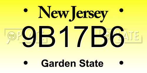 9B17B6 New Jersey License Plate
