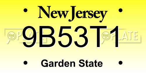 9B53T1 New Jersey License Plate