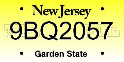 9BQ2057 New Jersey License Plate