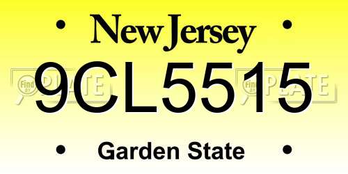 9CL5515 New Jersey License Plate