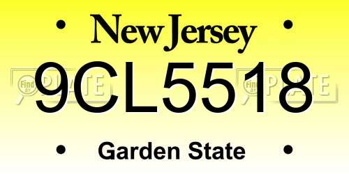 9CL5518 New Jersey License Plate