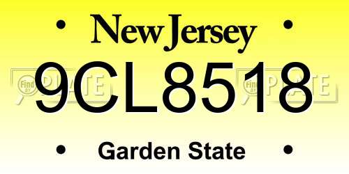 9CL8518 New Jersey License Plate