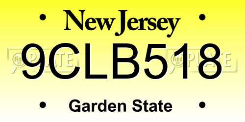 9CLB518 New Jersey License Plate
