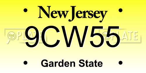 9CW55 New Jersey License Plate