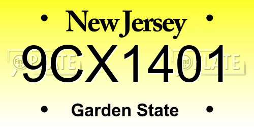 9CX1401 New Jersey License Plate