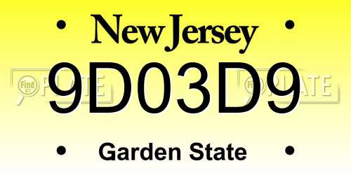 9D03D9 New Jersey License Plate