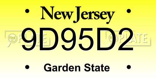 9D95D2 New Jersey License Plate
