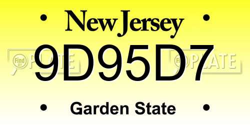9D95D7 New Jersey License Plate