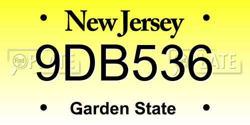 9DB536 New Jersey License Plate