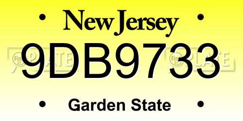 9DB9733 New Jersey License Plate
