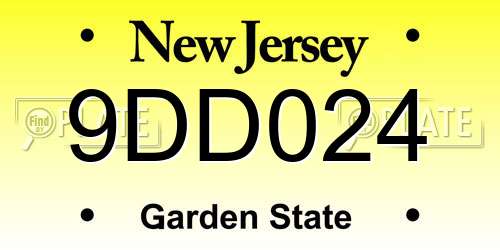 9DD024 New Jersey License Plate