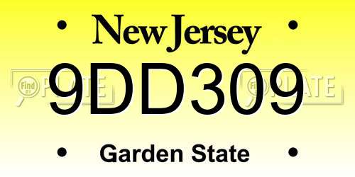 9DD309 New Jersey License Plate