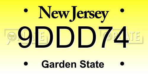 9DDD74 New Jersey License Plate
