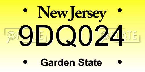 9DQ024 New Jersey License Plate