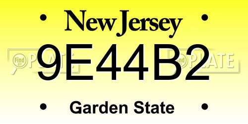 9E44B2 New Jersey License Plate