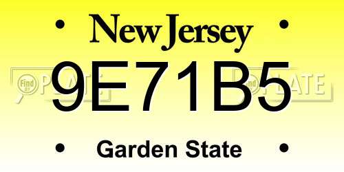 9E71B5 New Jersey License Plate